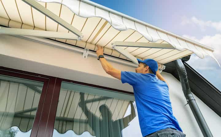 Expert awning installation in Albany, NY property.
